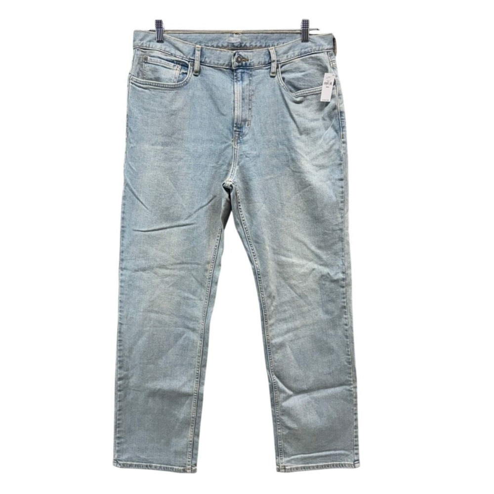 NWT Old Navy Loose Built-In Flex Jeans Mens 36x32 Light Wash Denim Straight Leg